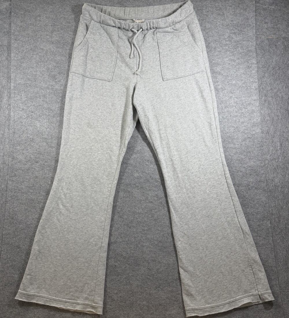 American Eagle Flare Sweatpants Womens L Gray Bell Bottom Wide Leg Drawstring